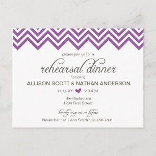 Carte de invitation pour dîner de répétition Purpl