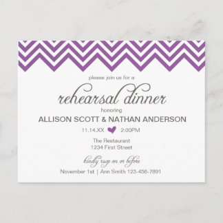 Carte de invitation pour le dîner de répétition Pu