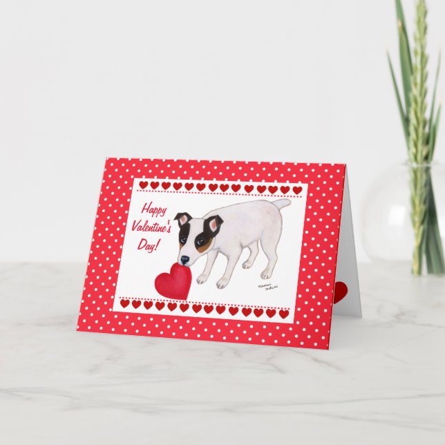 Carte de Jack Russell Terrier Valentine (Devant)