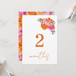 Carte de jalons mensuels pour bébé de 2 mois Rose