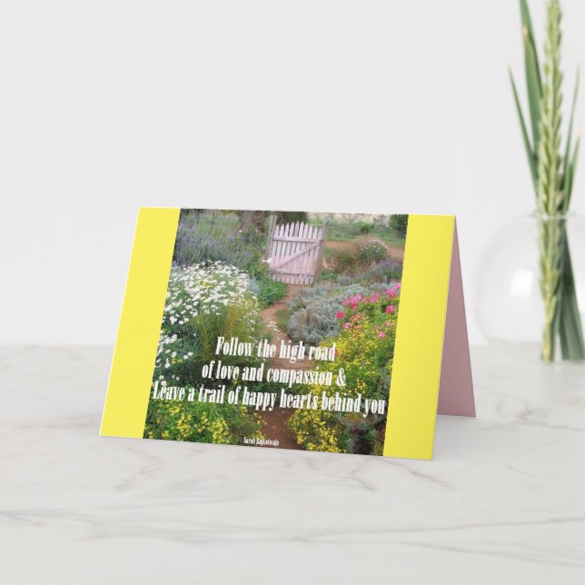 Carte de jardin de fleurs de citation d'amour et d (Devant)