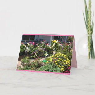 Carte de jardin de fleurs printanières de cottage