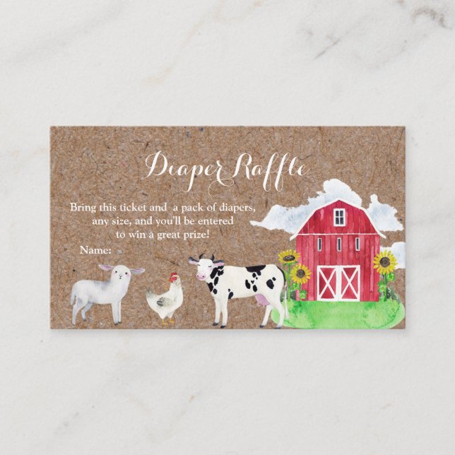 Carte de jauge à couches kraft FARM ANIMALS (Devant)
