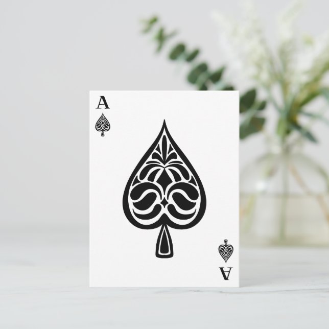 Carte de jeu Ace of Spades Black and White (Debout devant)