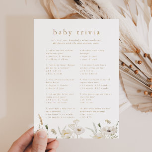 Carte de jeu ALYSSA Boho Baby shower à fleurs Triv
