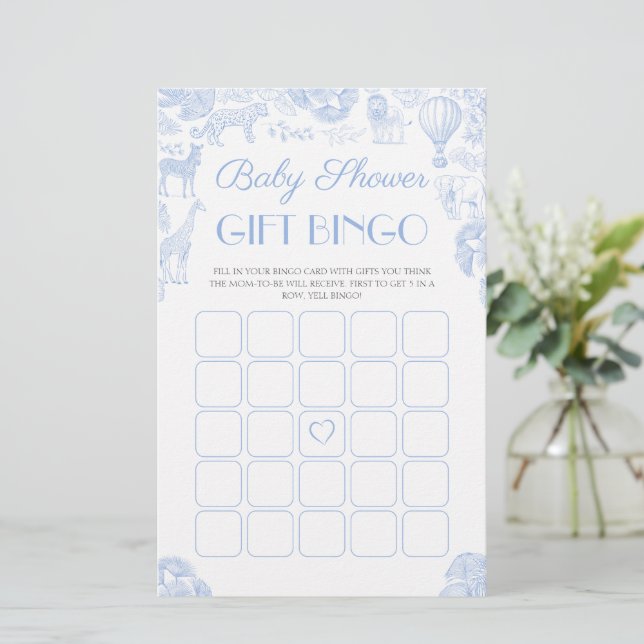 Carte de jeu baby shower Bingo (Debout devant)