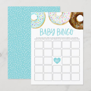 Carte de jeu Baby shower de bingo Blue and White D