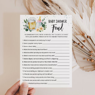 Carte de jeu Baby Shower Feud de Greenery Brewing