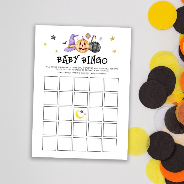 Carte de jeu Baby shower Halloween (Créateur téléchargé)