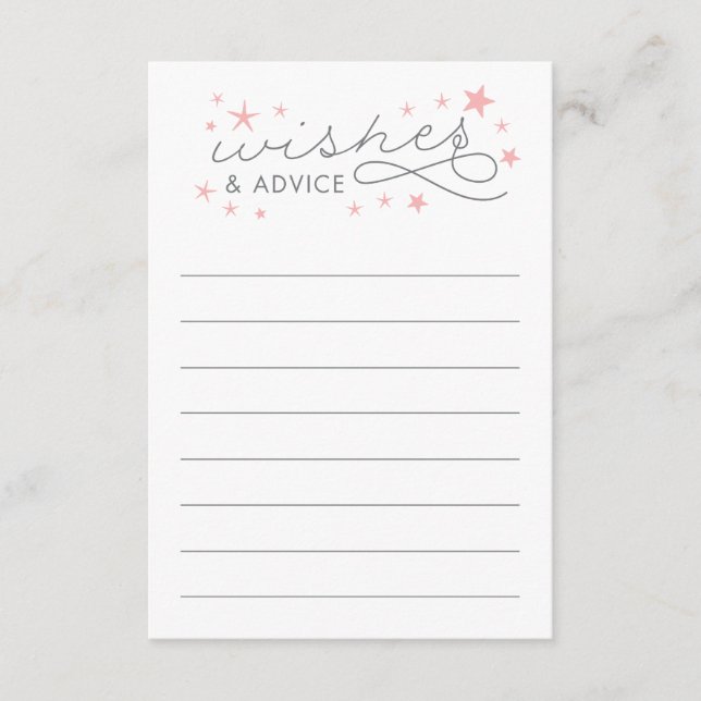 Carte de jeu Baby shower Star Wings and Advice (Devant)
