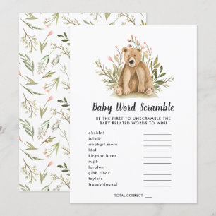 Carte de jeu baby shower Word Scramble