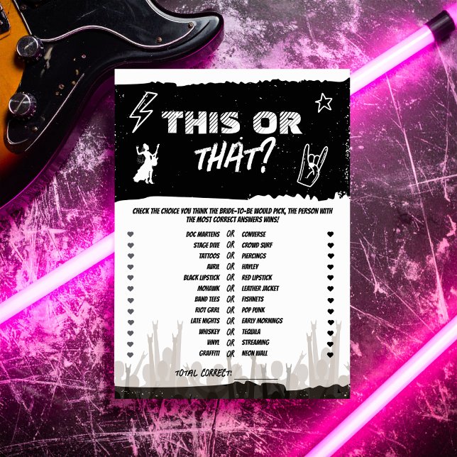 Carte de jeu Bachelorett Rock thème Punk (Créateur téléchargé)