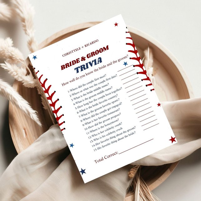 Carte de jeu Baseball Sport bride & Groom Trivia (Créateur téléchargé)