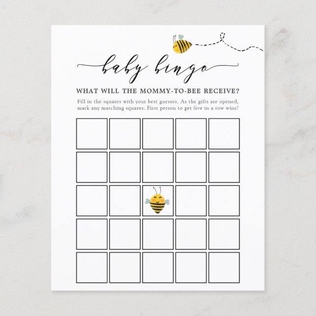 Carte de jeu Bingo pour bébé (Devant)