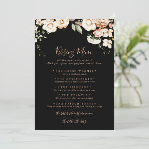 Carte de jeu Black Royal Floral Mariage Kissing Me