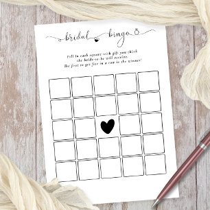 Carte de jeu blanc de bingo nuptiale