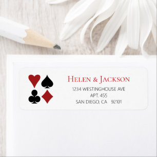 Carte de Jeu Blanc Noir Convient Las Vegas Mariage