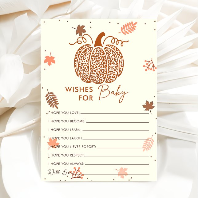 Carte de jeu Boho Fall Pumpkin Wishes pour Baby Sh (Créateur téléchargé)