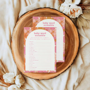 Carte de jeu Boho Retro Super Floral Word Scramble