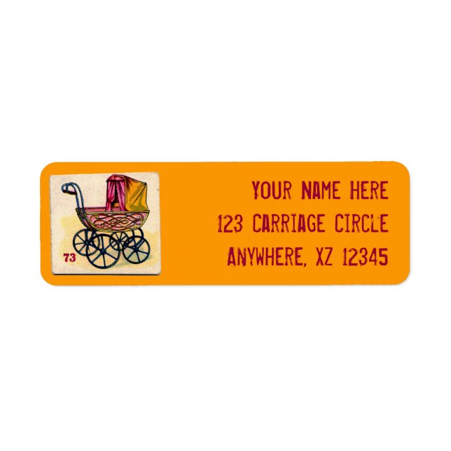 Carte de jeu Buggy pour bébé vintage (Devant)