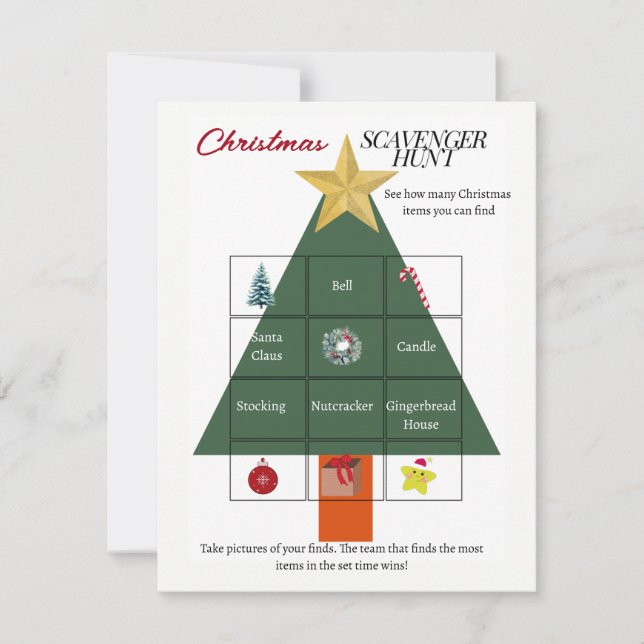 Carte de jeu Chasse à l'Arbre de Noël (Devant)