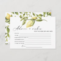 Carte de jeu Citron Conseils et souhaits Fête des 