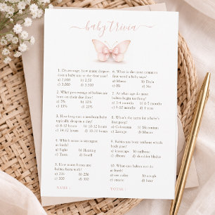 Carte de jeu-concours pour Baby Shower Papillon Ro