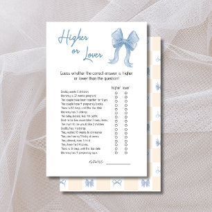 Carte de jeu de baby shower "Arc Bleu Plus Haut ou