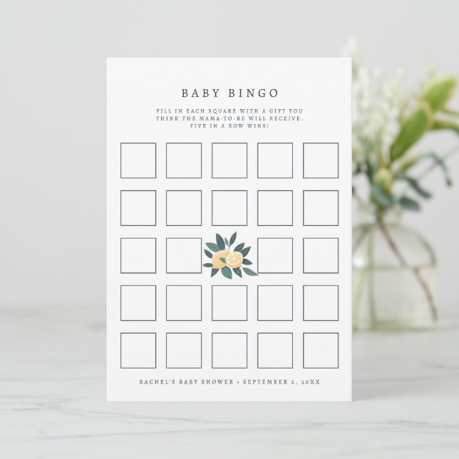 carte de jeu de baby shower de citron (Debout devant)