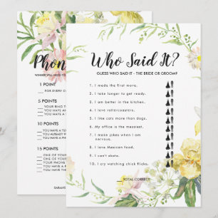 Carte de jeu de Baby Shower de Jardin Éthéré