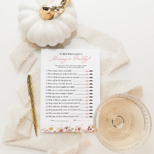 Carte de jeu de baby shower « Fall Who Said It »