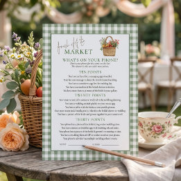 Carte de jeu de Baby Shower Gingham Market What’s