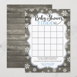 Carte de jeu de bingo Baby Shower Petit flocon de
