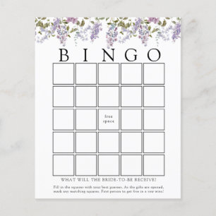 Carte de jeu de bingo bébé Lilas et Lavande