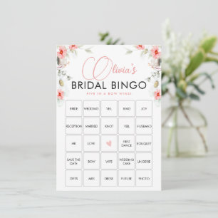 Carte de jeu de bingo de fleurs sauvages d'eucalyp