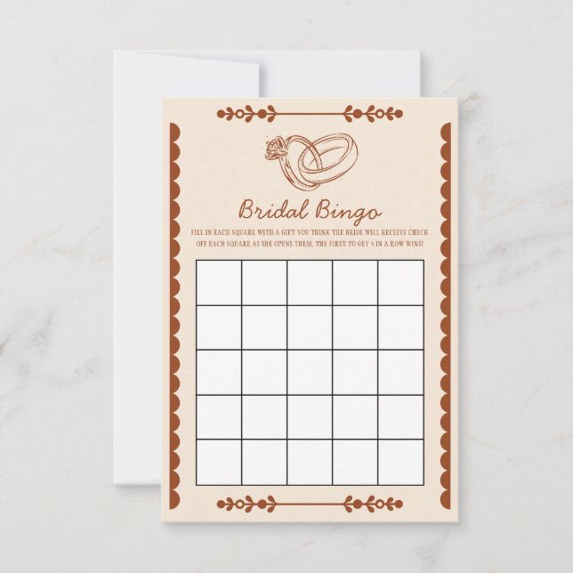 Carte de jeu de bingo de mariage western (Devant)