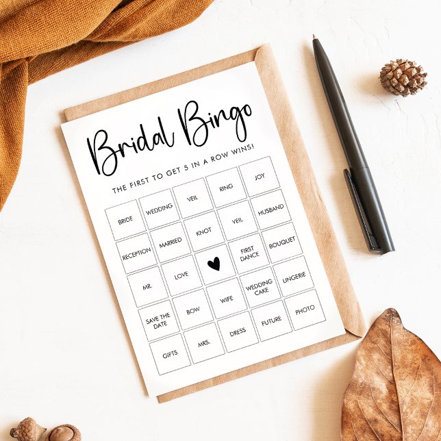 Carte de jeu de bingo nuptiale personnalisée (Créateur téléchargé)