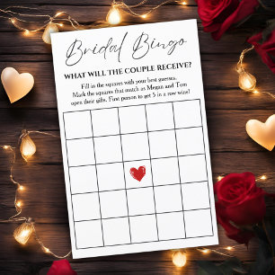 Carte de jeu de bingo nuptiale pour douche de coup