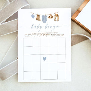 Carte de jeu de bingo pour Baby Shower Little Cowb
