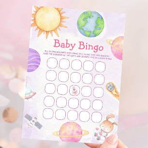 Carte de jeu de bingo pour baby shower sur le thèm