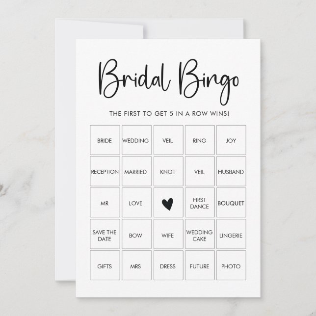 Carte de jeu de bingo pour enterrement de vie de j (Devant)