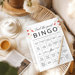 Carte de jeu de bingo pour invités de mariage