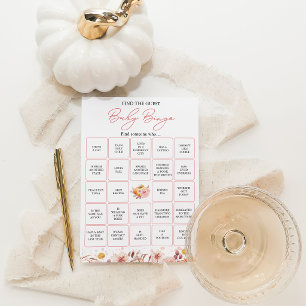 Carte de jeu de bingo pour trouver l'invité Baby S