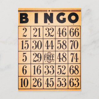 Carte de jeu de bingo vintage