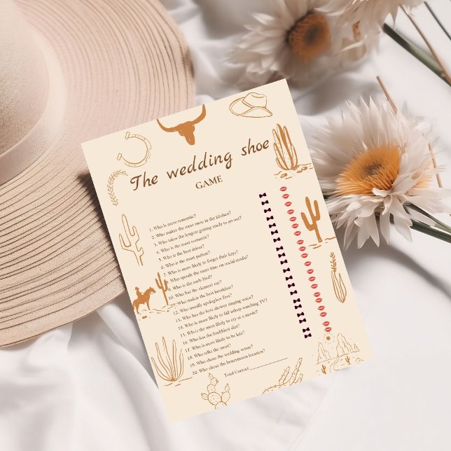 Carte de jeu de chaussures Boho Western mariage We (Créateur téléchargé)