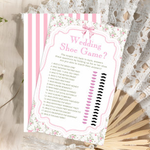Carte de jeu de chaussures Mariage rose Bow