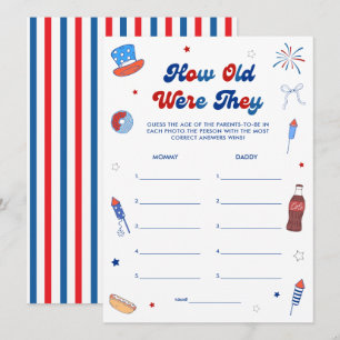 Carte de jeu de devinette d'âge pour Baby Shower d