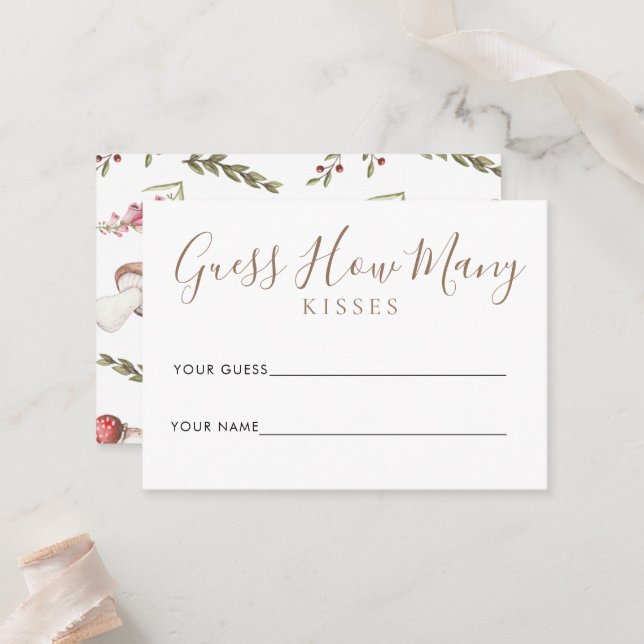 Carte de jeu de douche de champignon d'aquarelle (Devant/Arrière en situation)