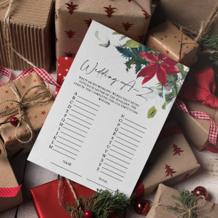 Carte de jeu de Fête des mariées A-Z Poinsettia ma