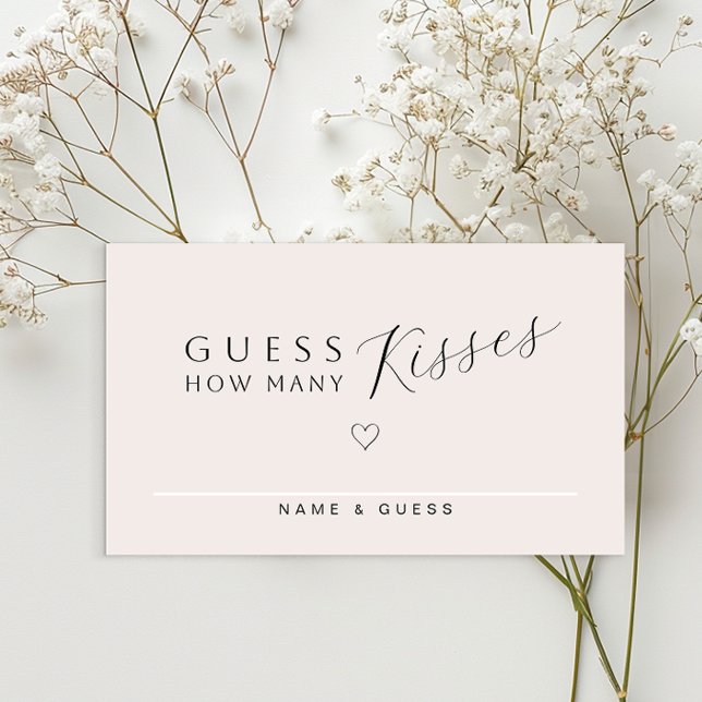 Carte de jeu de Fête des mariées minimale | Devine (Guessing Game Card)